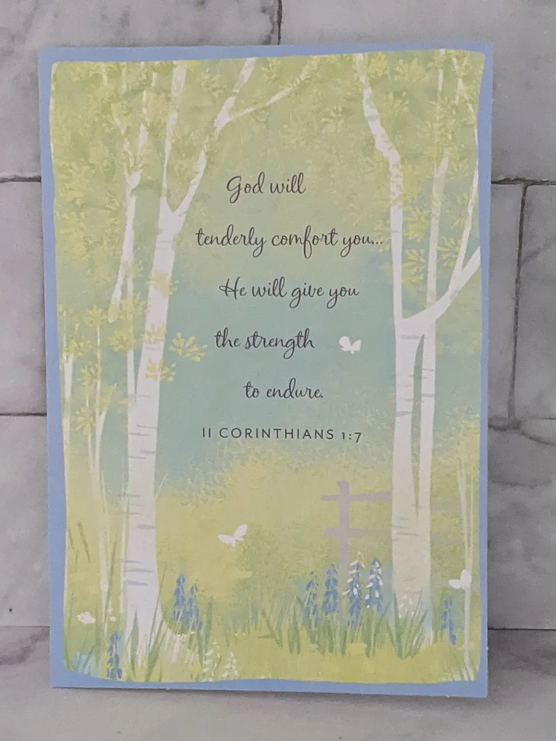 A Christian Comfort and Strength Greeting Card with Deepest Sympathy