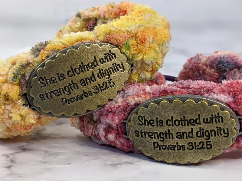 Proverbs 31:25 Crochet Bracelet