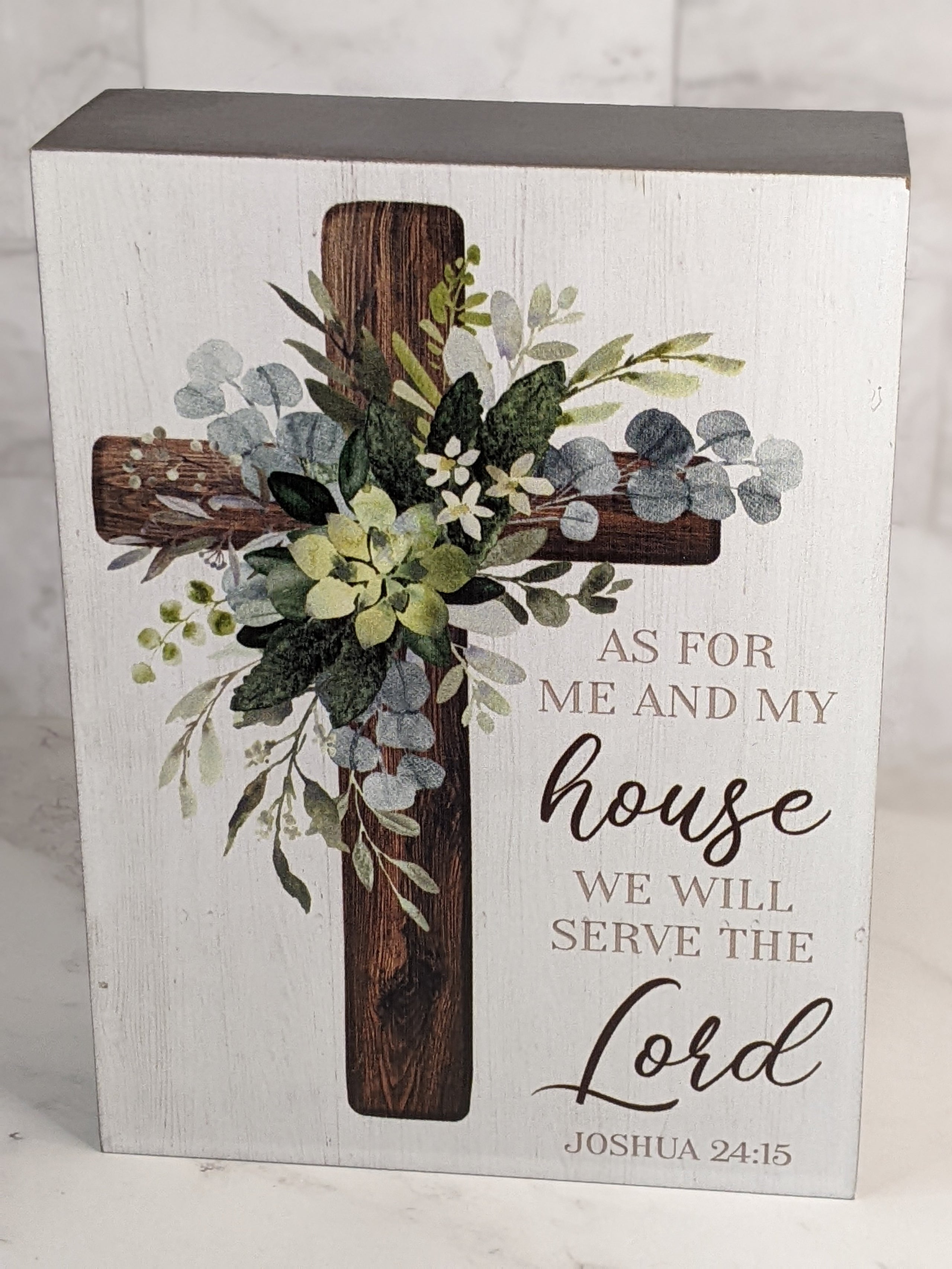 We Will Serve The Lord Shelf Sign