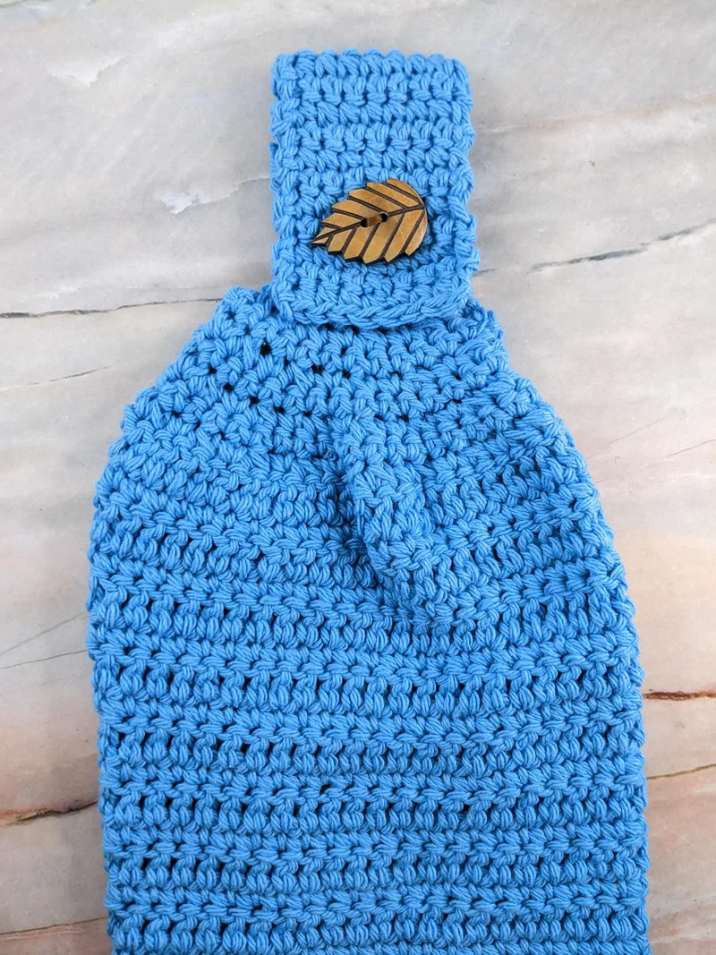 Turquoise Blue Crocheted Hand Towel