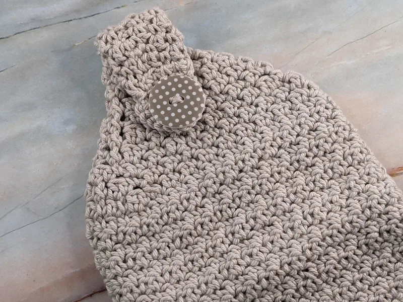 Light Tan Crocheted Hand Towel