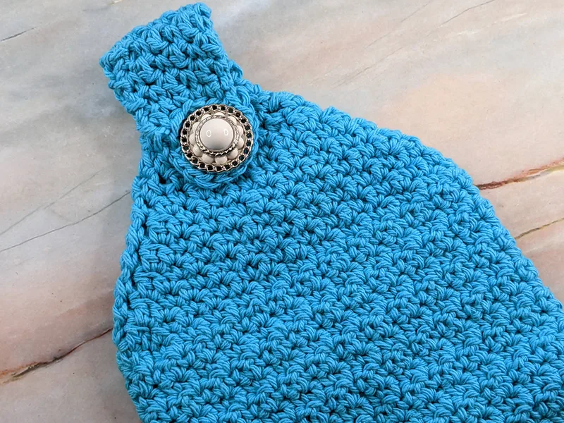 Aqua Blue Crocheted Hand Towel