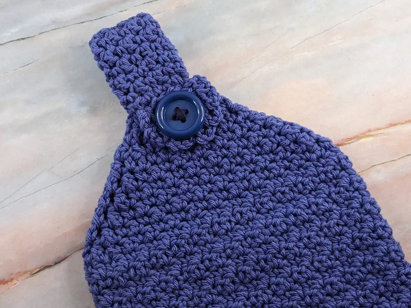 Colonial Blue Crocheted Hand Towel