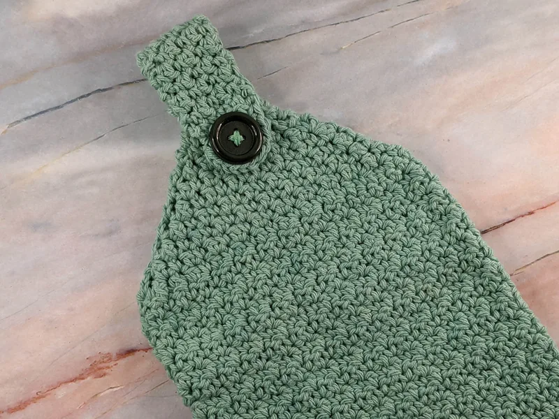 Sage Green Crocheted Hand Towel