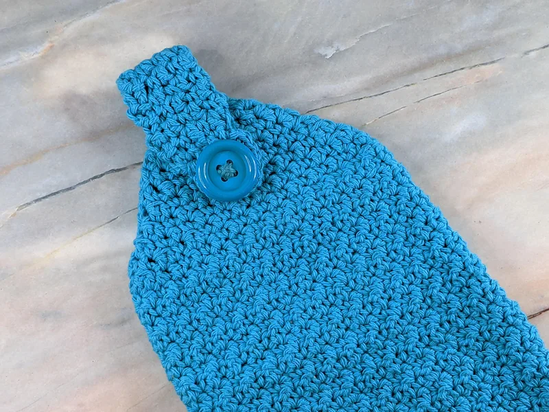 Aqua Crocheted Hand Towel