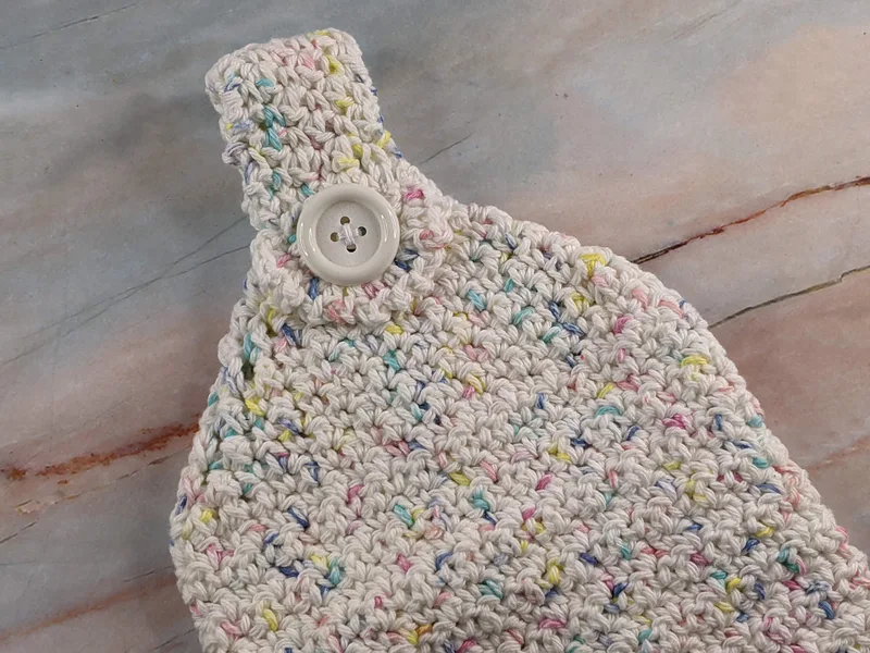 White & Pastel Crocheted Hand Towel