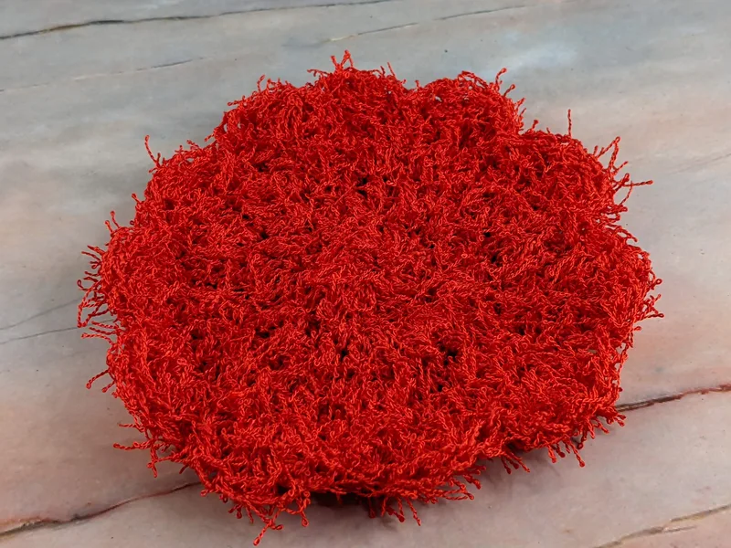 Red Flower Dish Scrubber