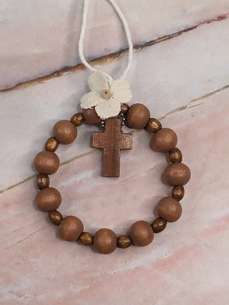 Wood Bead Gift Topper Wreath Ornament