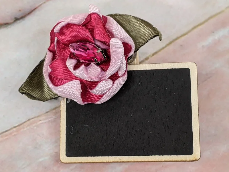 Dark Pink Flower Chalkboard Gift Tag