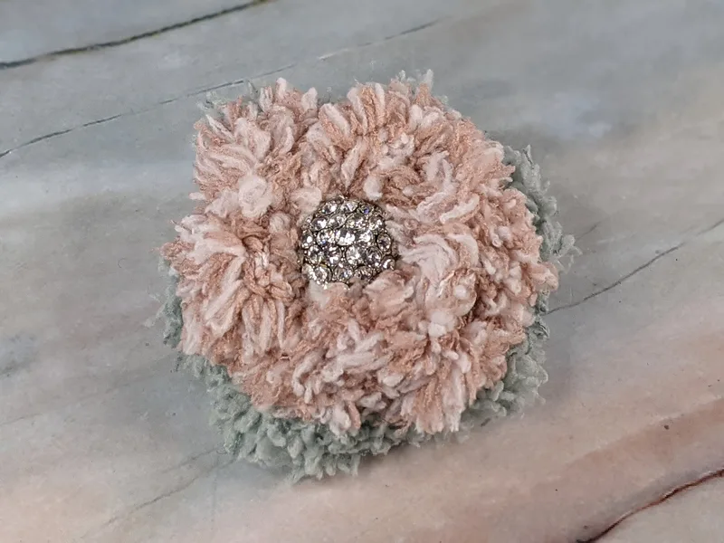 Sherpa Rose Crochet Flower Pin