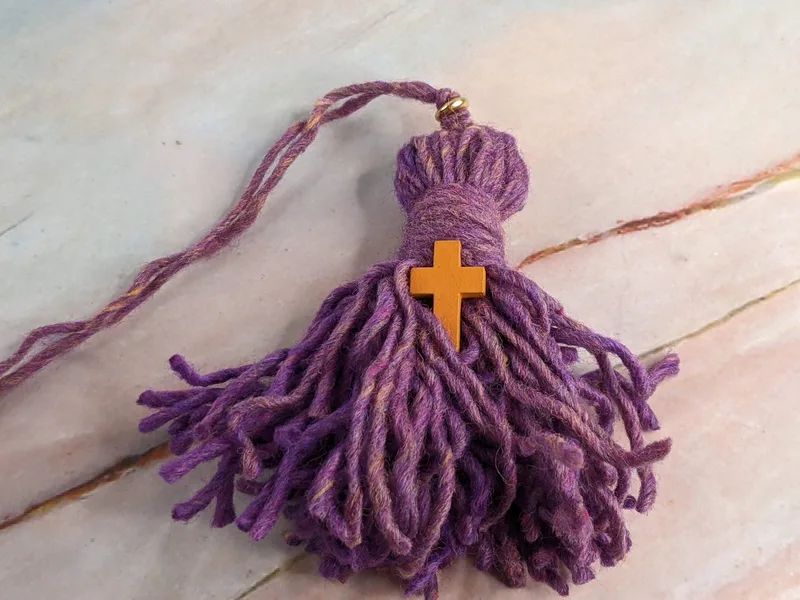 Purple Cross Tassel Bookmark