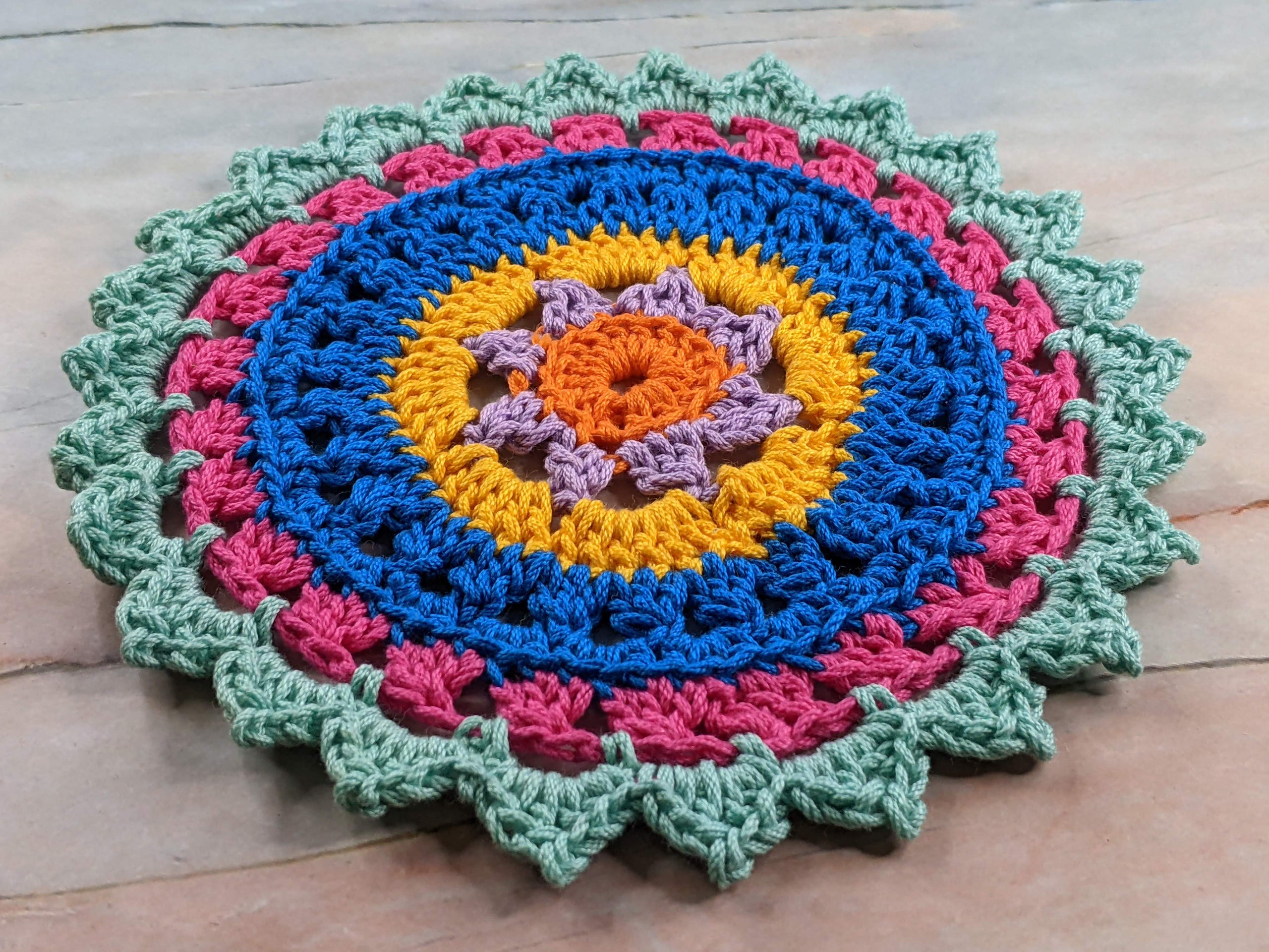 7" Doily with Bright Colors