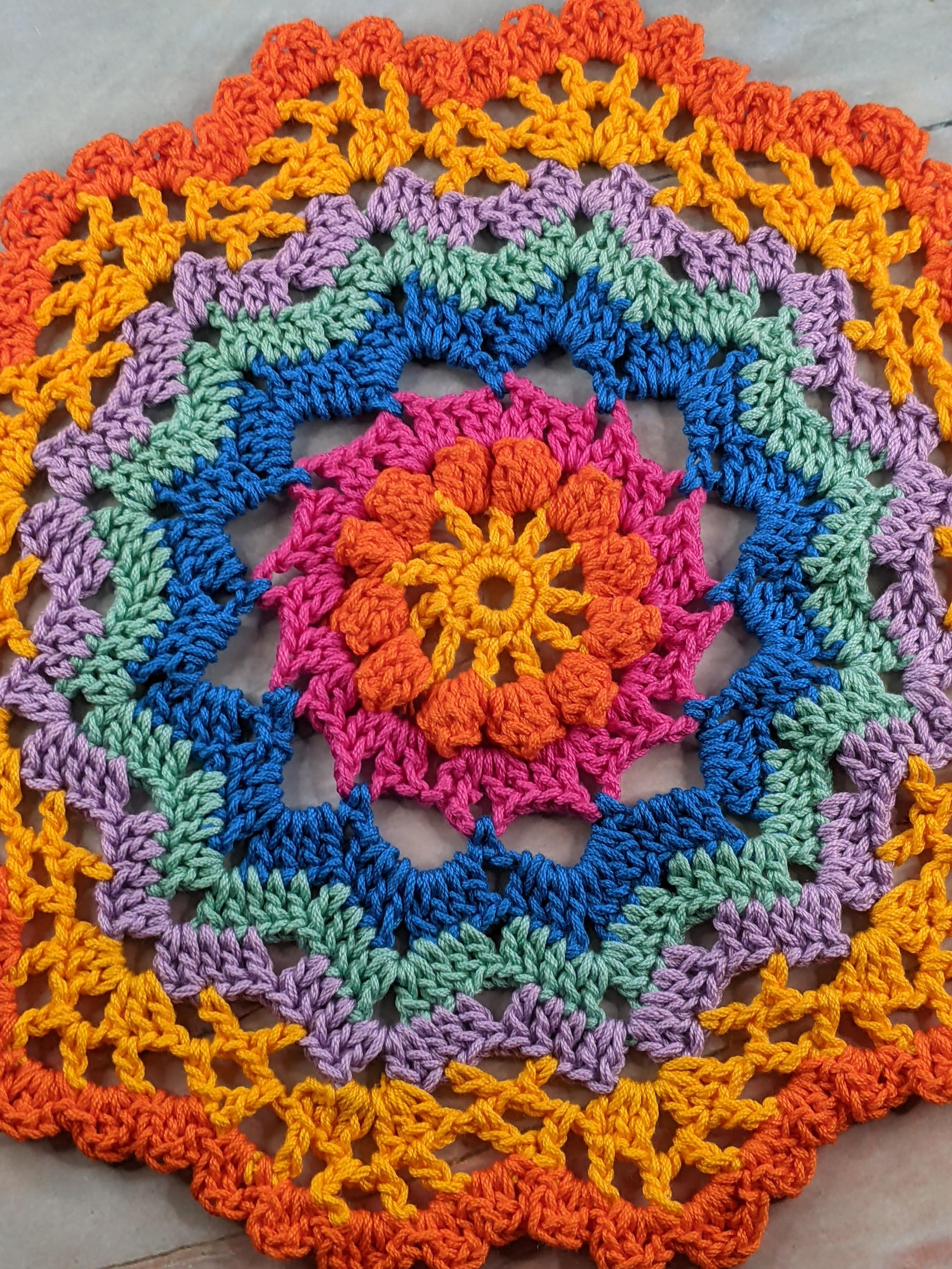 11" Doily with Bright Colors