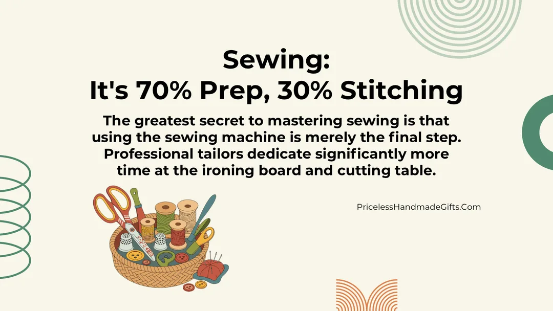 An image of a basket of sewing essentials with a sewing tip.