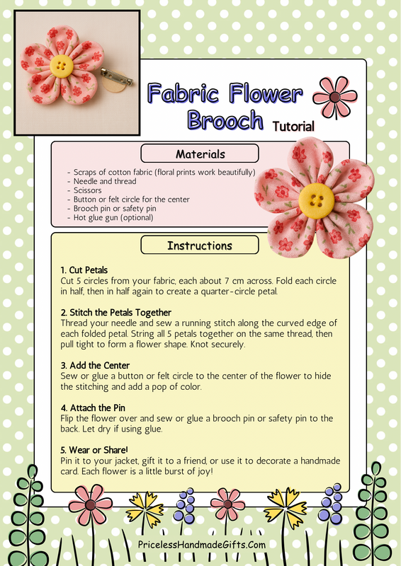 DIY Fabric Flower Brooch Tutorial