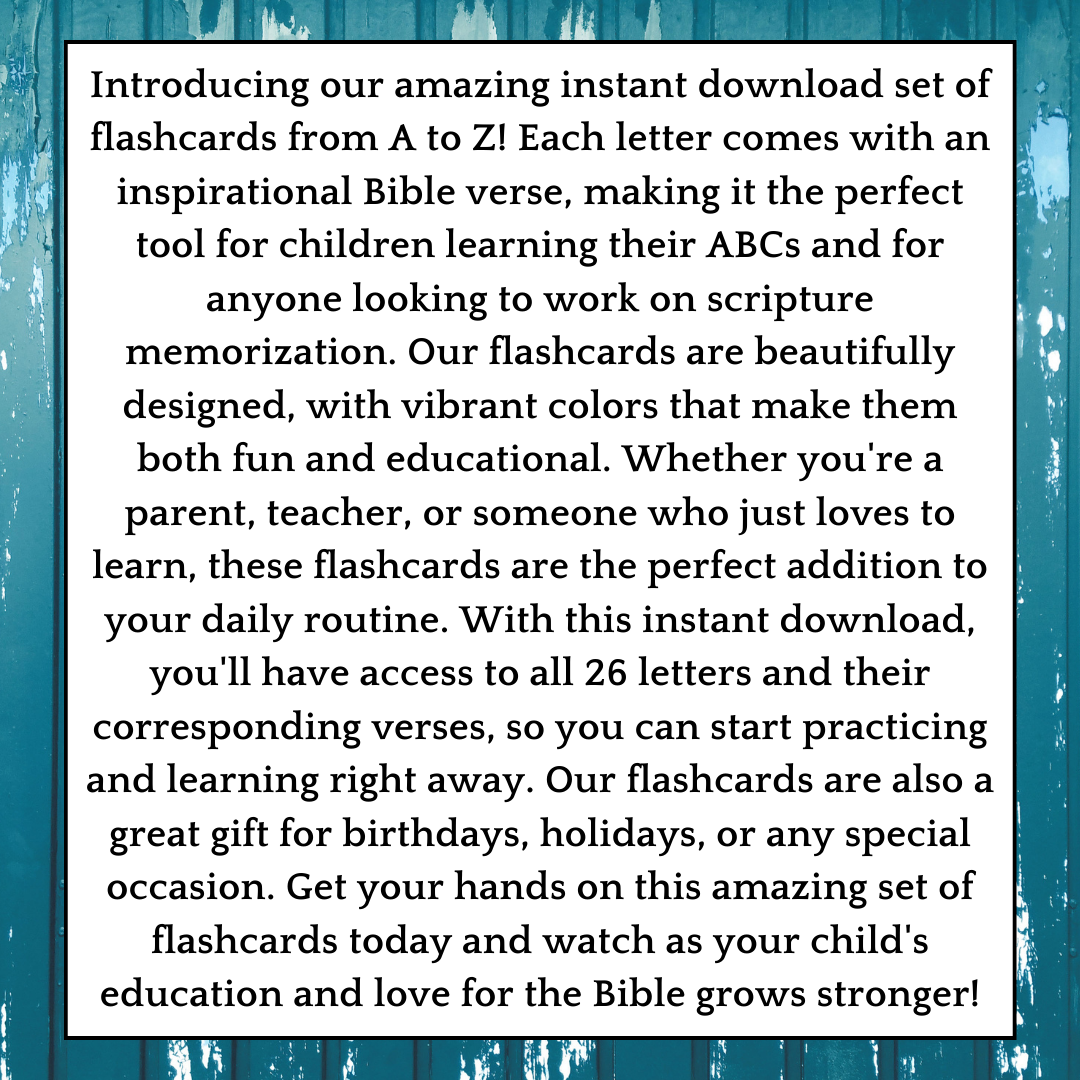 Verse Alphabet Flashcards