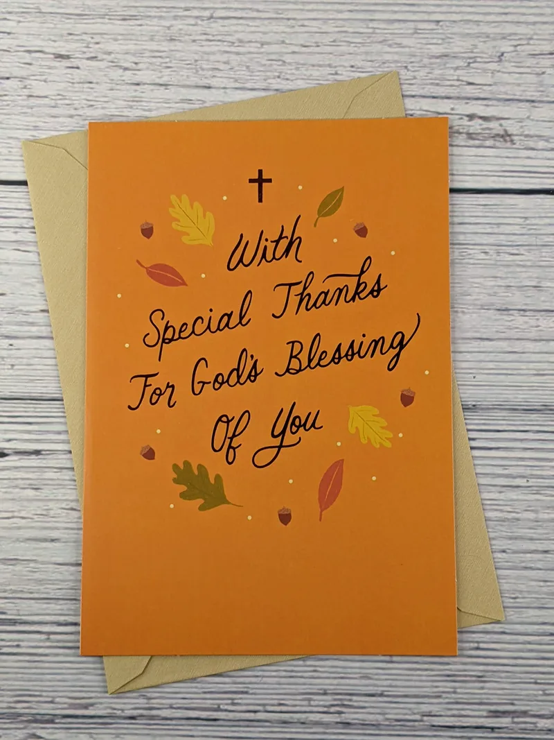 An orange cover of a service appreciation card for church ministry.