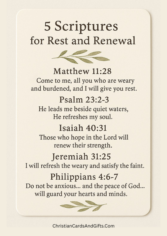 5 Scriptures for Rest and Renewal