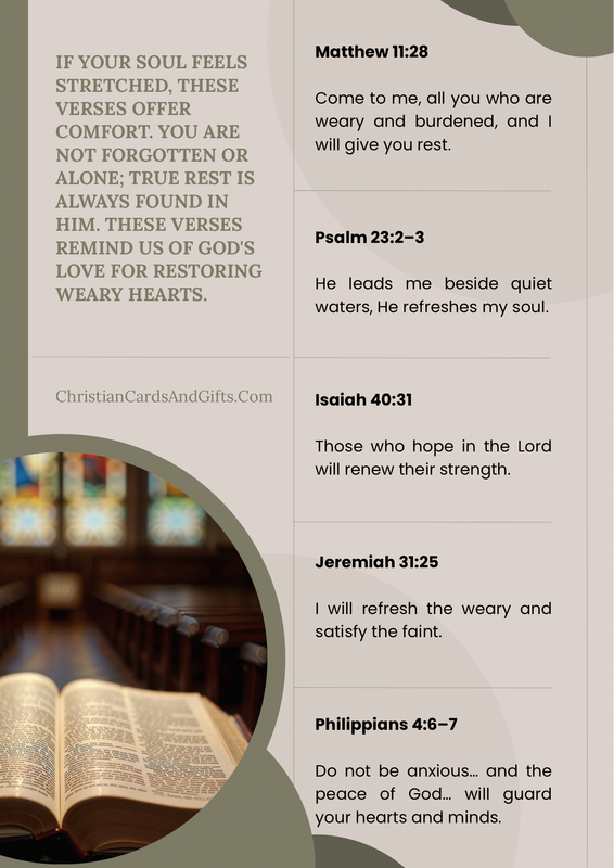 5 Bible verses for restoring weary hearts.