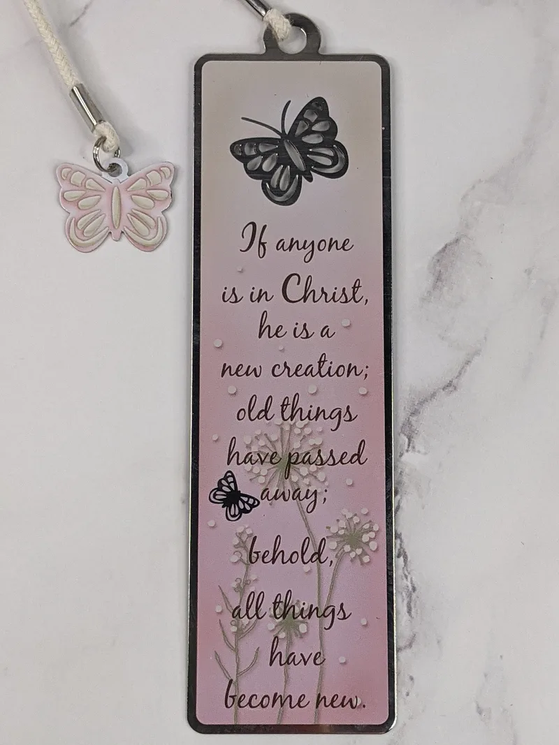 Metal Butterfly Bookmark "New Creation"