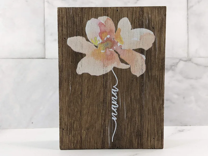 Nana Flower Wood Block