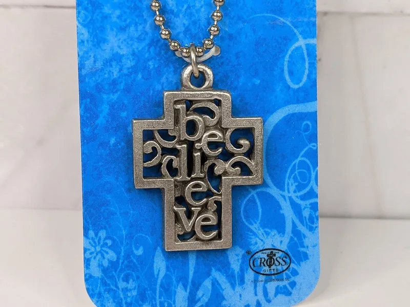 Believe Cross Necklace & Bookmark