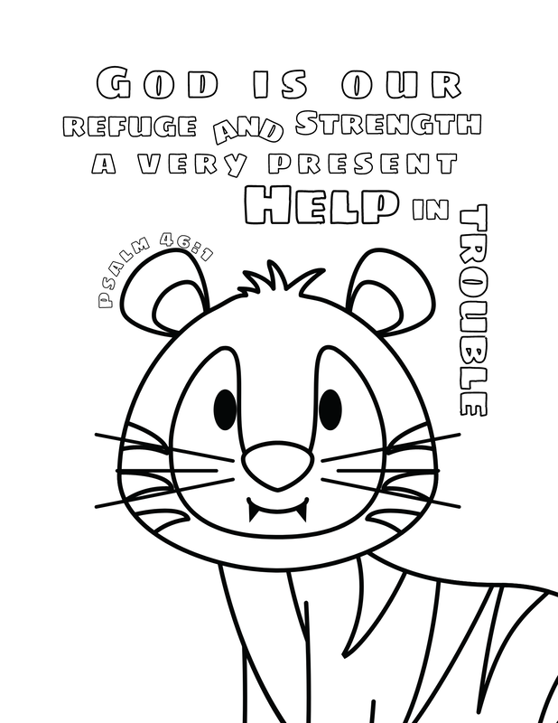 Tiger Scripture Coloring Page