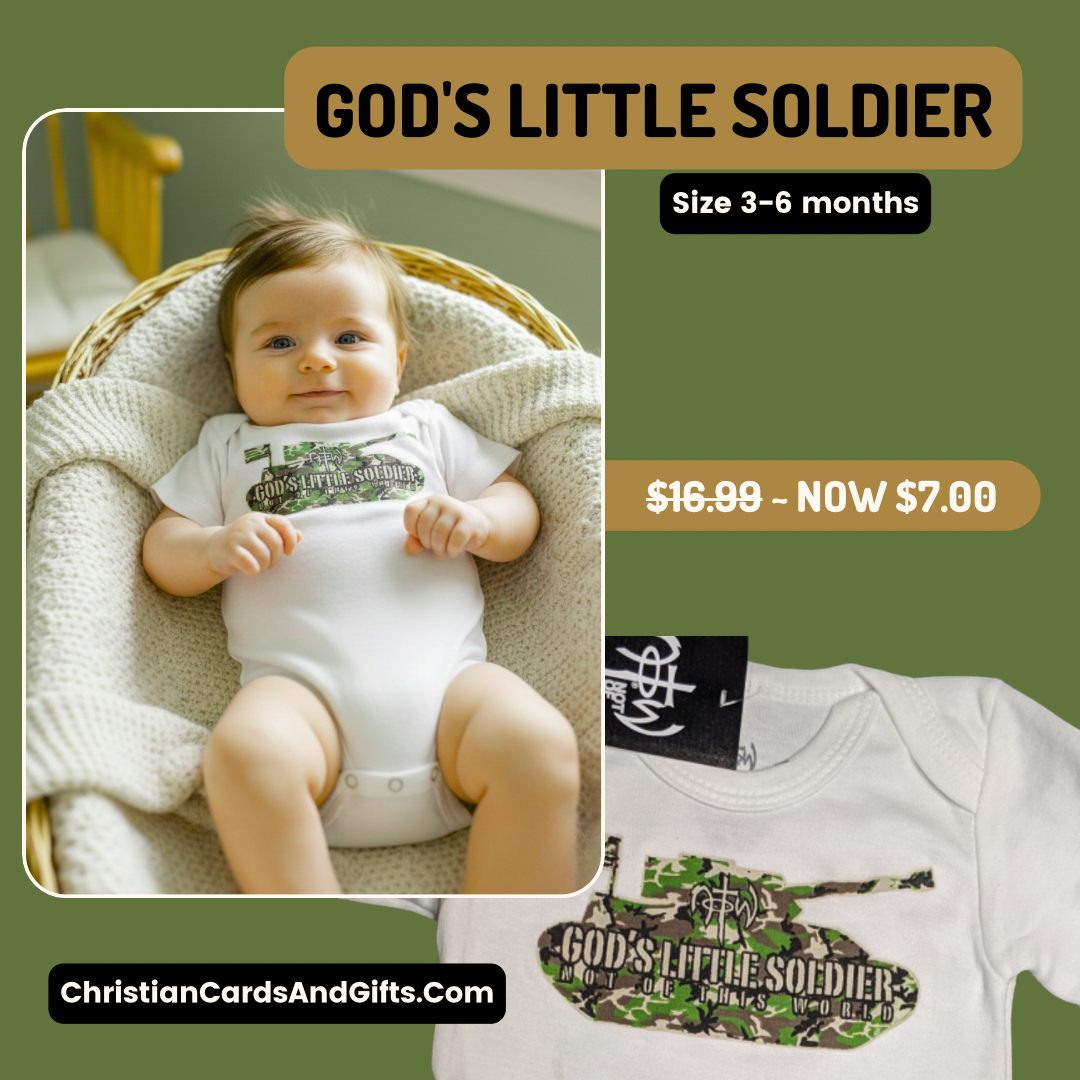 This cute little shirt for a baby has the words, 