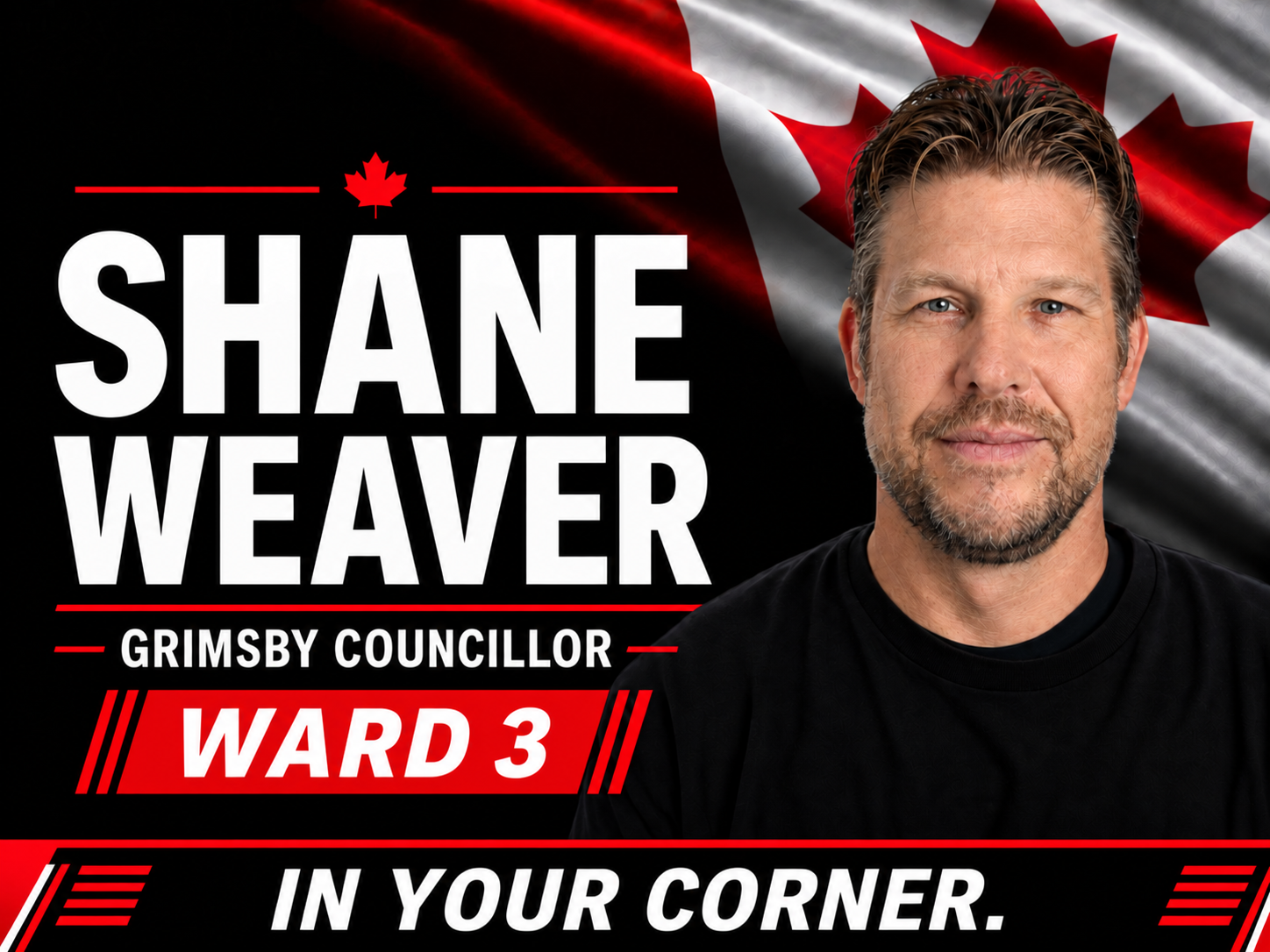 Shane Weaver, Grimsby Ward 3 councillor candidate, In Your Corner campaign graphic