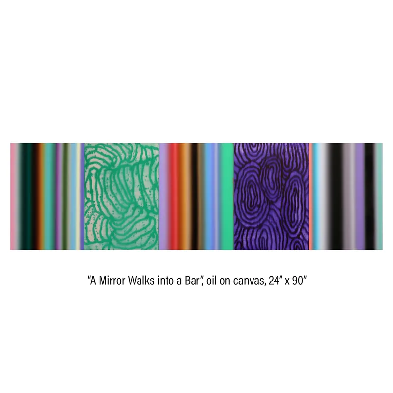 Five panel painting titled 