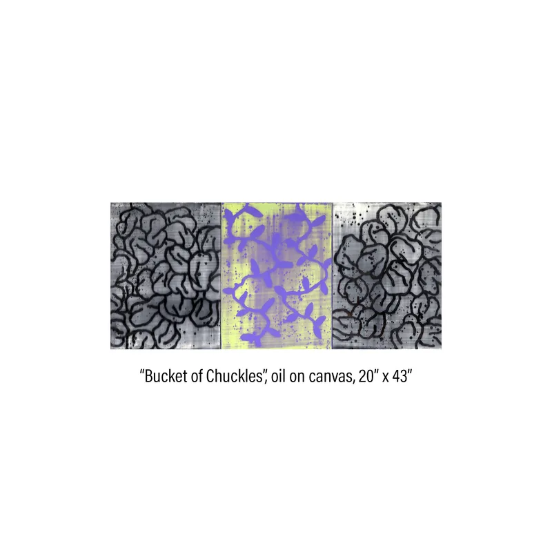 Three panel painting titled 