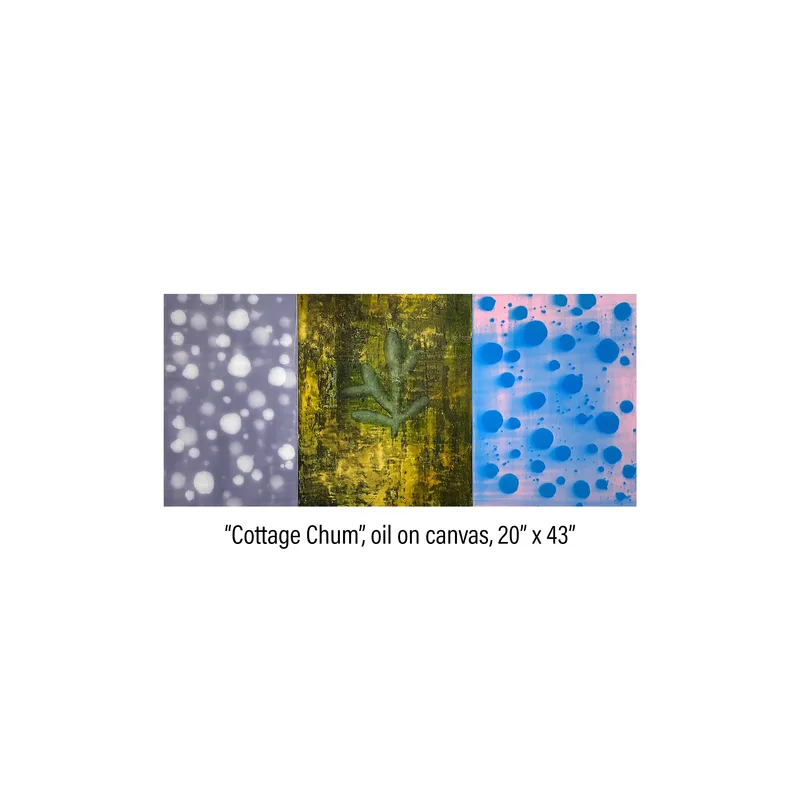 Three panel painting titled 