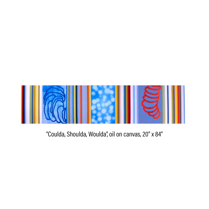 Seven panel painting titled 