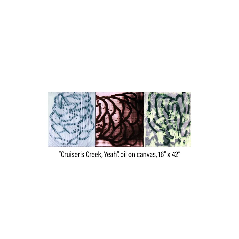 Three panel painting titled 