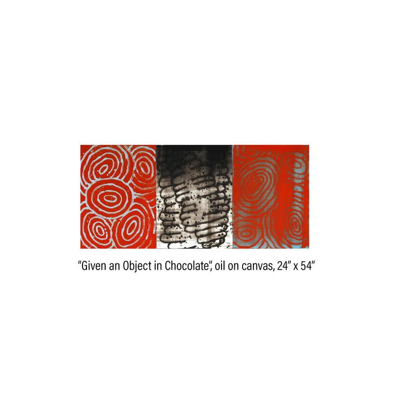 Three panel painting titled 