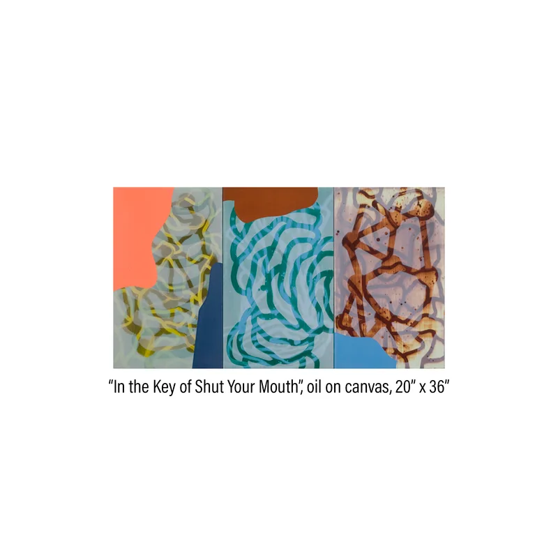 Three panel painting titled 