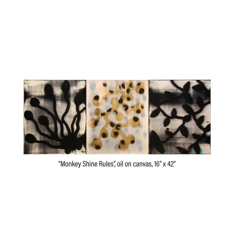 Three panel painting titled 