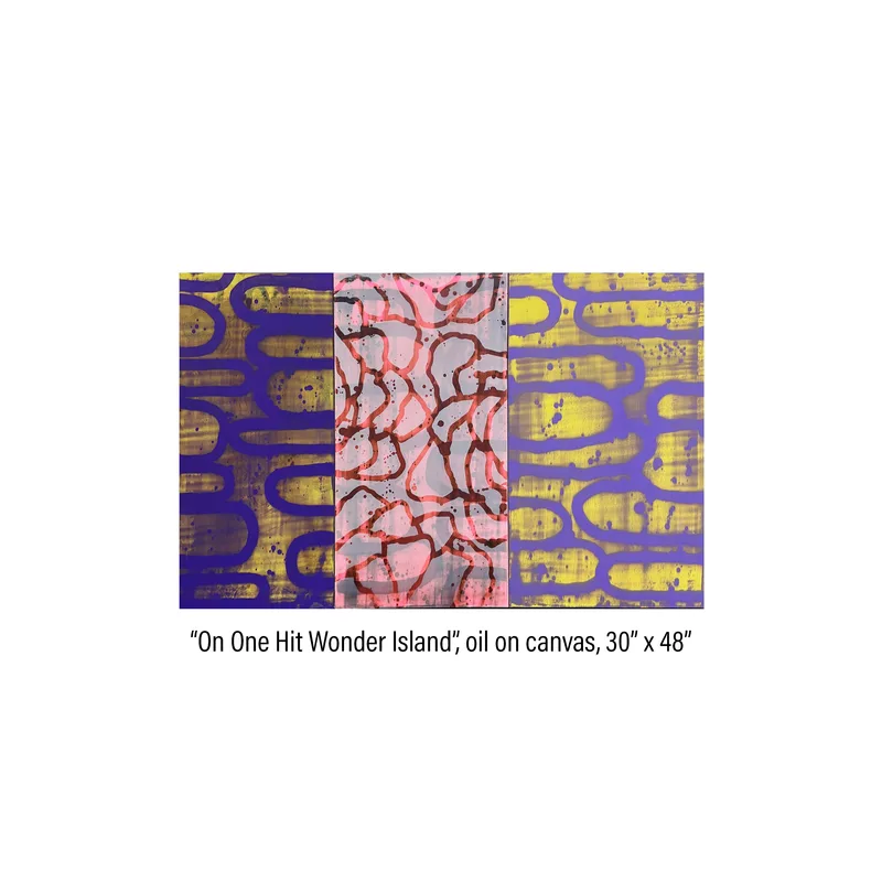 Three panel painting titled 