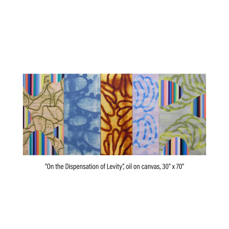 Five panel painting titled 