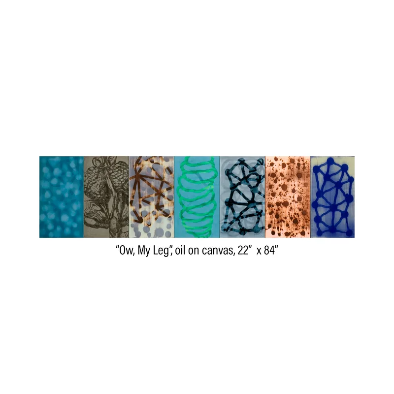 Seven panel painting titled 