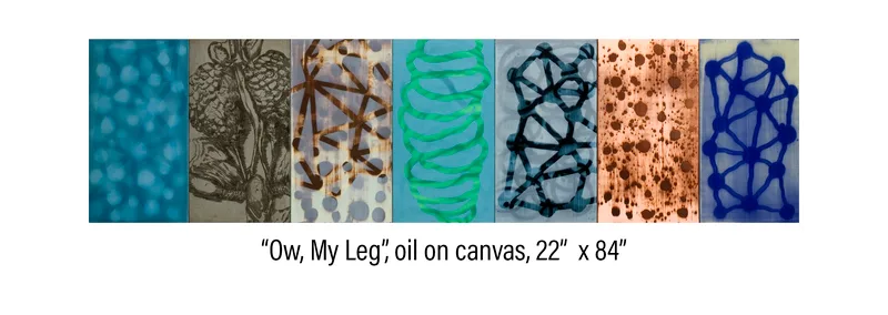 Seven panel painting titled 