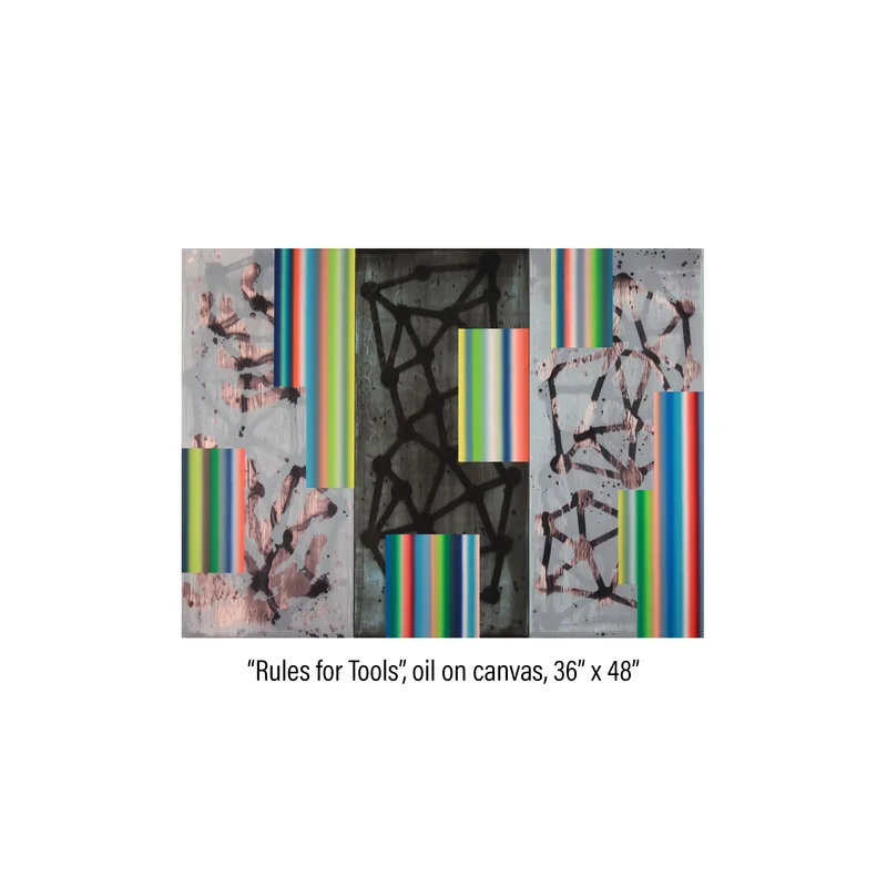 Three panel painting titled 