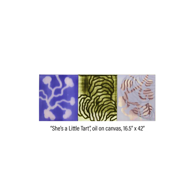 Three panel painting titled 