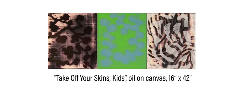 Three panel painting titled 