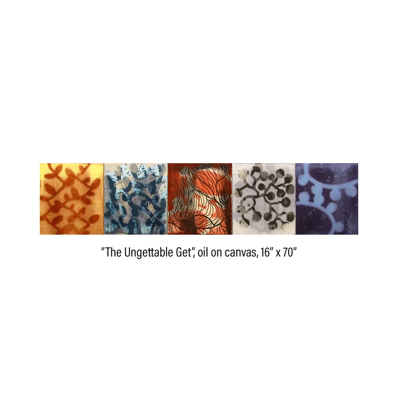 Five panel painting titled 
