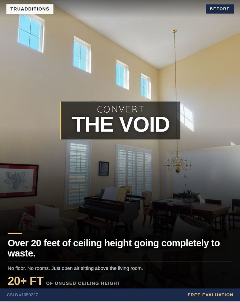 Remodeling your home's living  space or family room that has a high or vaulted ceiling overhead