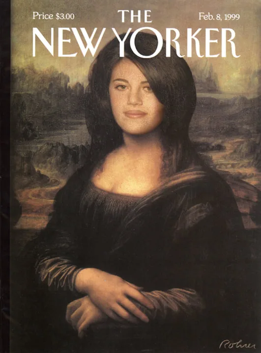 New Yorker cover showing Monica Lewinski as the Mona Lisa