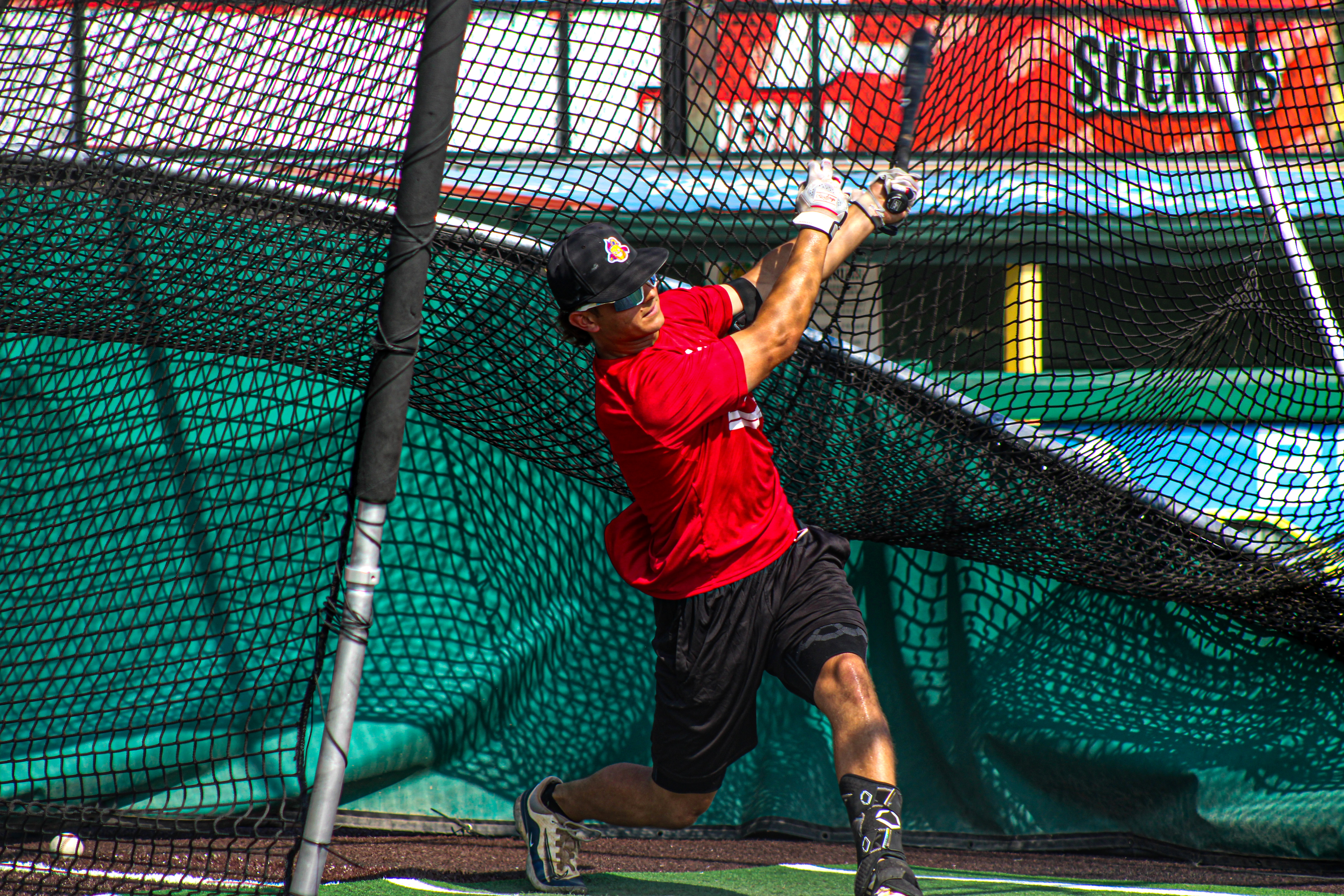 Batting Practice Mid-Swing
