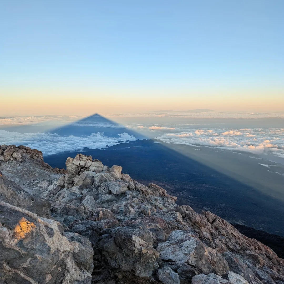 Shadow of Teide at sunrise.