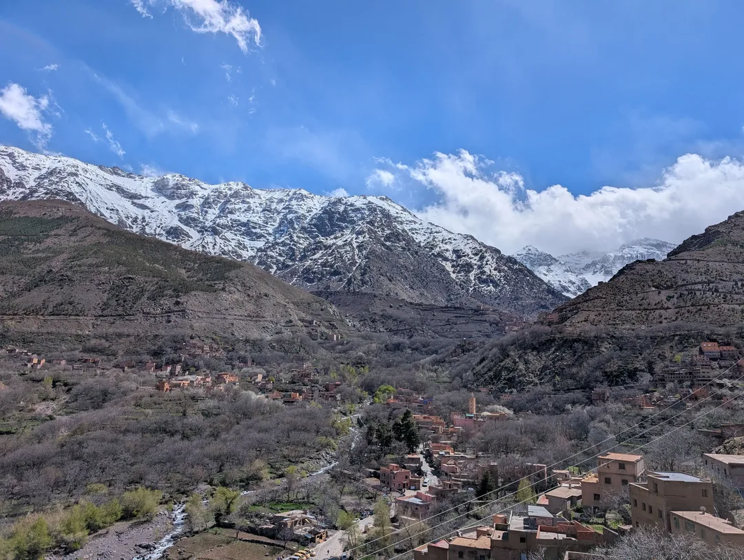 Imlil valley with the snow-covered Atlas mountains above